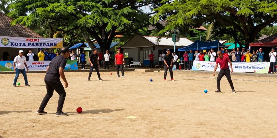 Exciting petanque matches at FOPI Kota Parepare, showcasing community engagement.