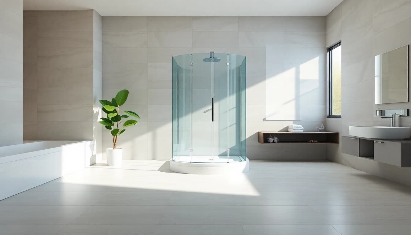 Erleben Sie die Eleganz der sonni Duschkabine 90x90 in einem modernen Badezimmer.