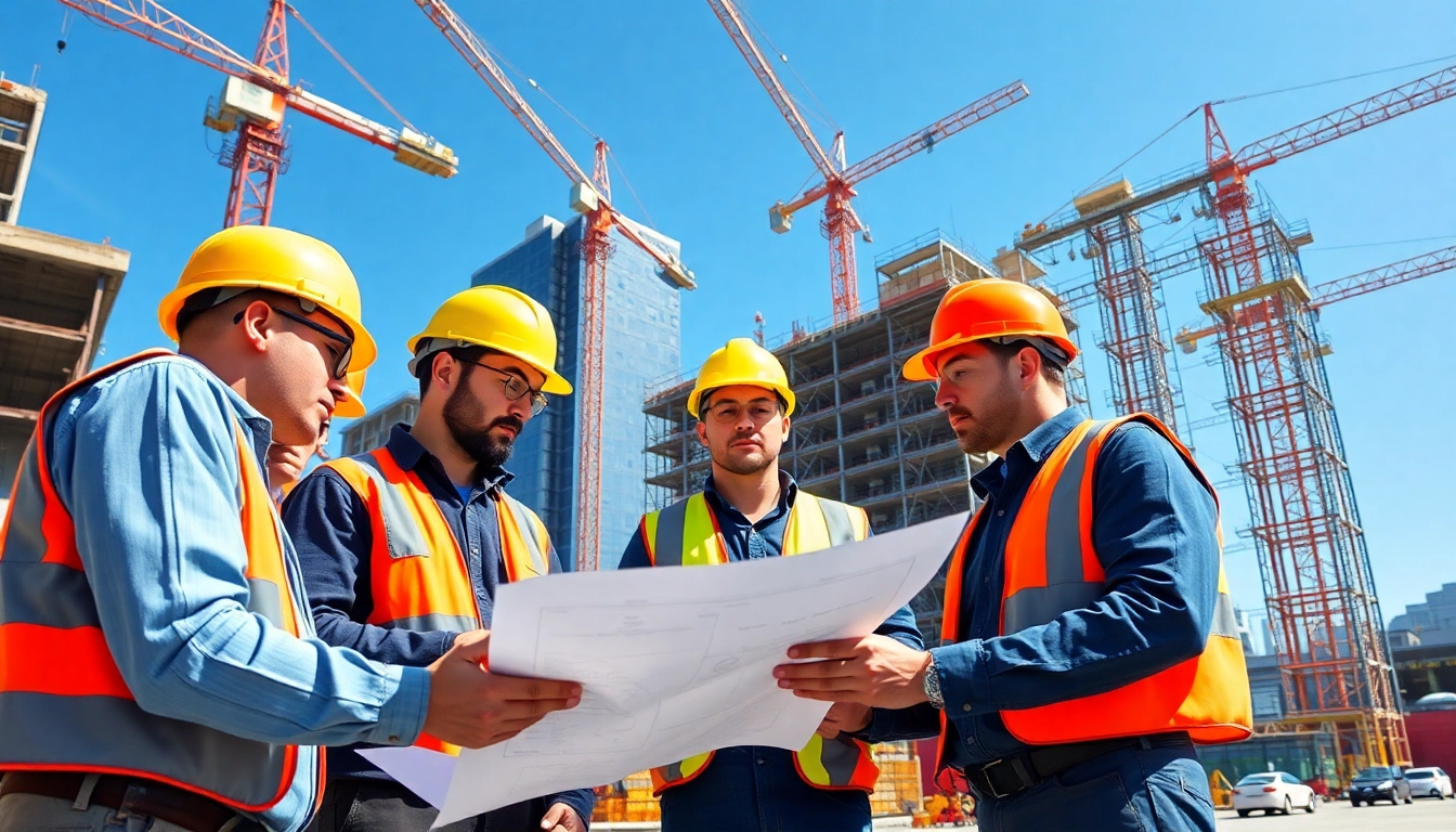 New York City Commercial General Contractor team collaborating on construction plans.