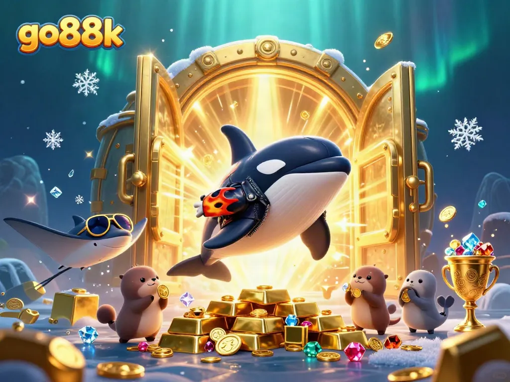 Engage with the vibrant world of go88k, featuring aquatic characters amidst a treasure-filled casino realm.