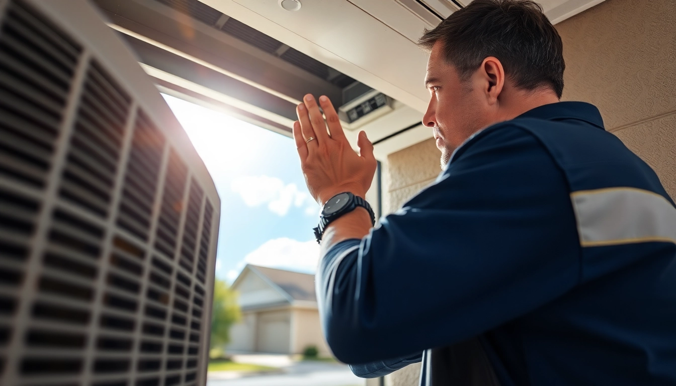 Expert AC Repair Tampa technician inspecting an air conditioning unit, emphasizing quality service.