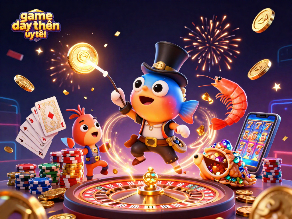 Engage with game đổi thưởng uy tín as anglerfish, shrimp, and snail attract riches in this vivid casino scene.