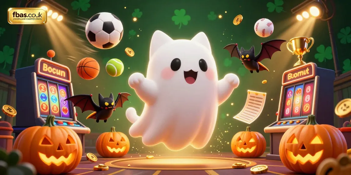 Experience the thrill of fbas.co.uk credit card casino sites with a ghost cat and casino elements.