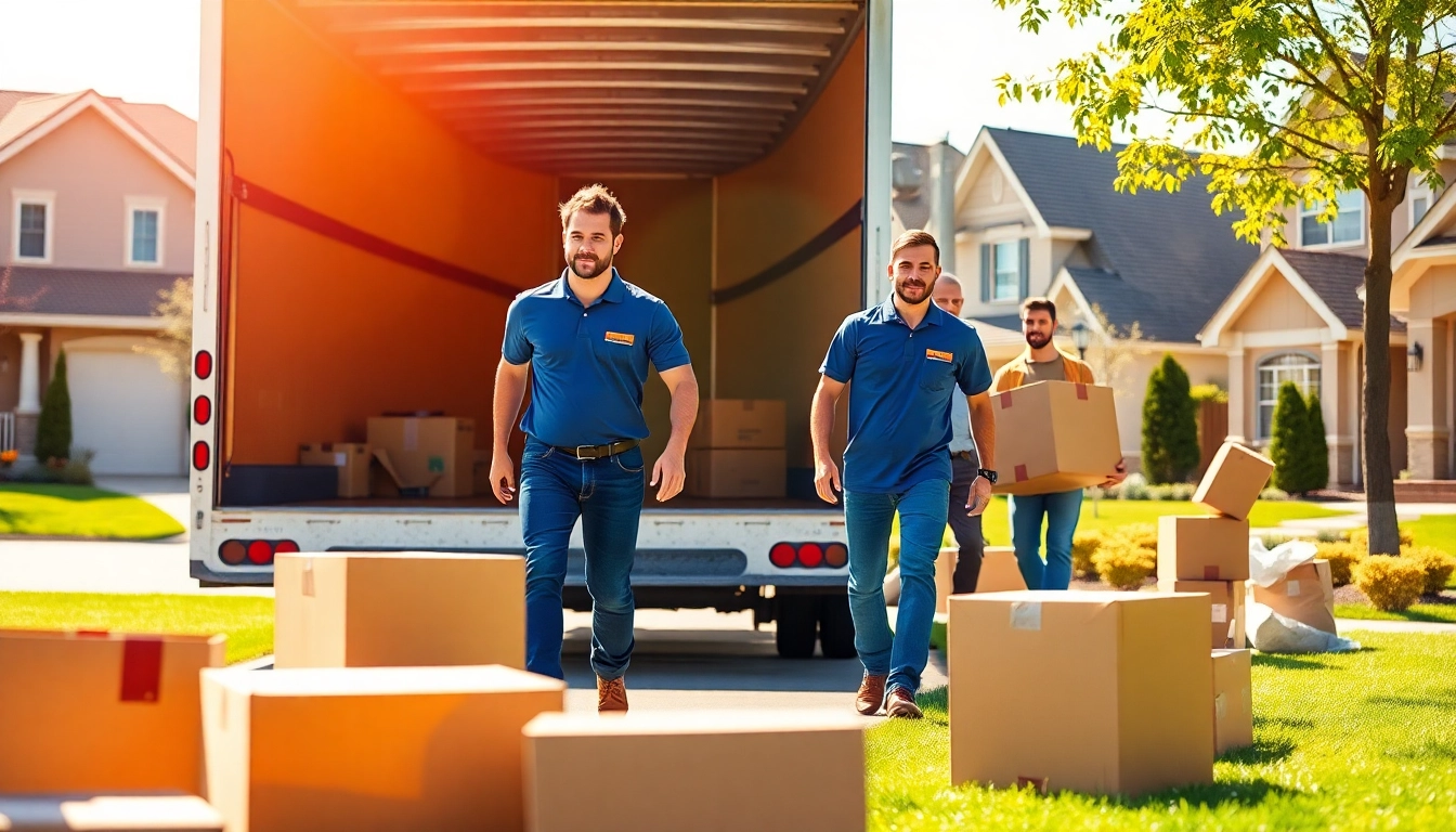Professional loaders from moving companies calgary packing a moving truck with boxes.