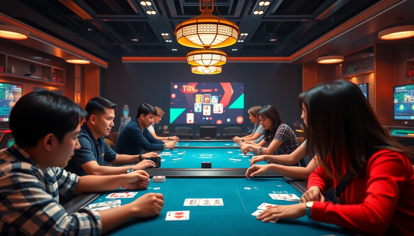 Exciting online card games environment highlighting gamebaidoithuong.com.vc with engaging digital interfaces.