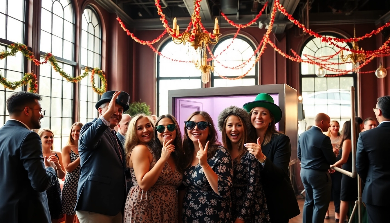 Capture the joy of a photo booth rental chicago in a vibrant party setting with guests enjoying.