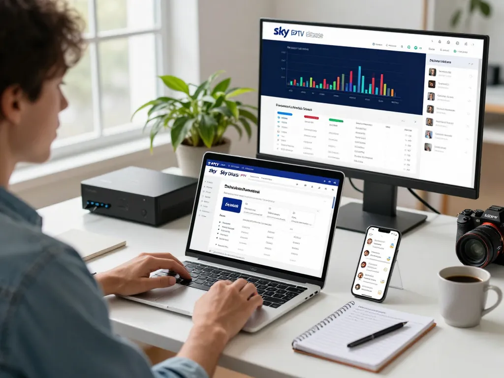 Sky Glass IPTV Reseller Panel setup displaying user-friendly dashboard for selling IPTV subscriptions.