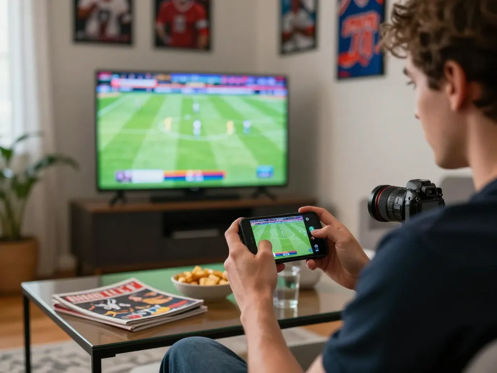 Engaging in sports betting on g28 app while watching live games at home