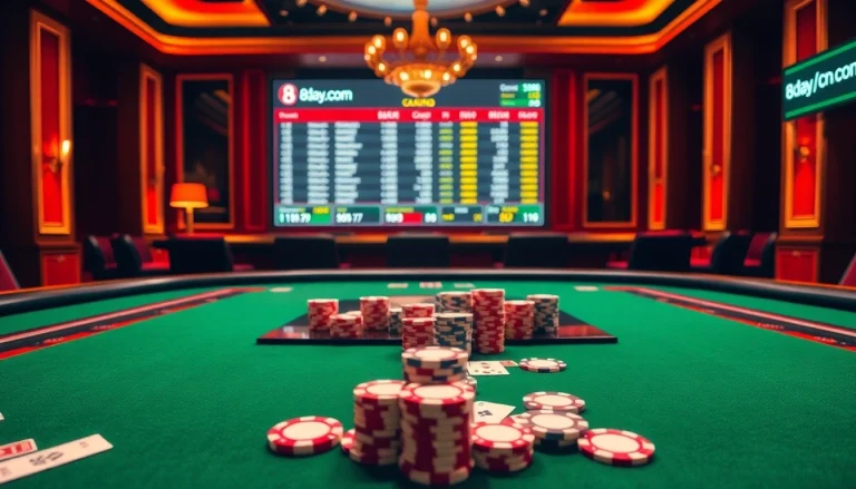Experience thrilling poker action at 8day.cn.com with vibrant chips and immersive gaming.