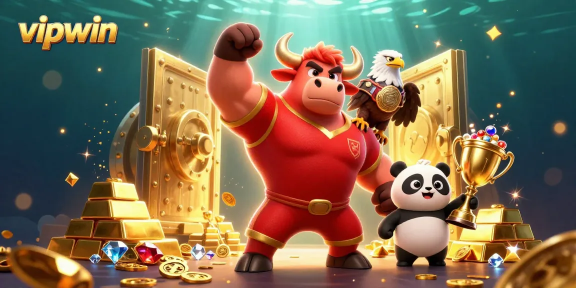 Experience the thrill at vipwin with a victory scene celebrating prizes and winning moments.