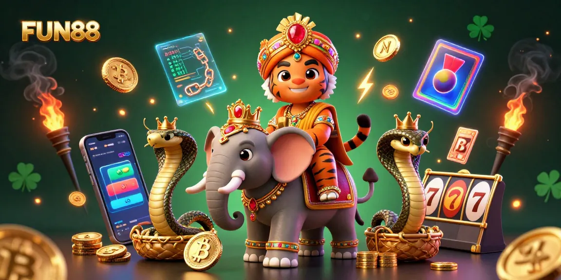 Play thrilling games at FUN88 with engaging visuals featuring a vibrant 3D casino scene